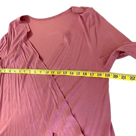 Mi ami Francescas Asymmetrical Embroidered Open Cardigan Tunic Sweater  M Rose - Picture 13 of 16